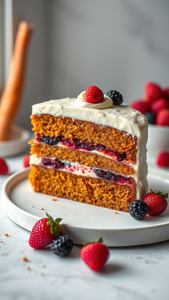 19. Carrot Cake with Tangy Berry Filling