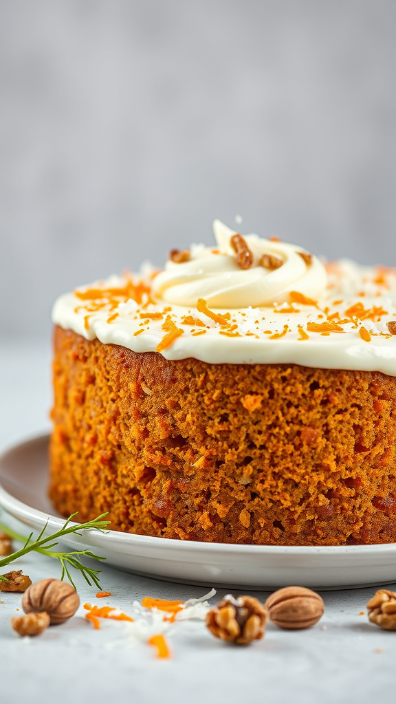 2. Wholesome Carrot Cake with Coconut Cream