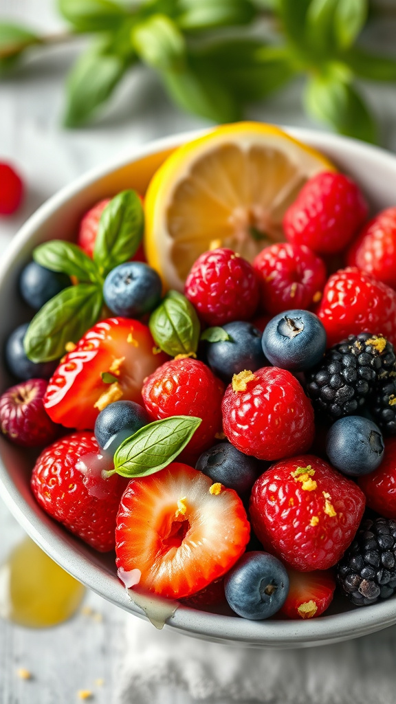 8. Lemon Basil Berry Bowl