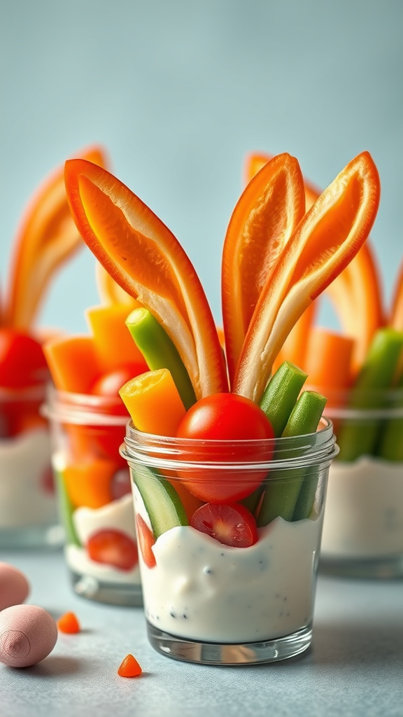 14. Easter Bunny Veggie Cups