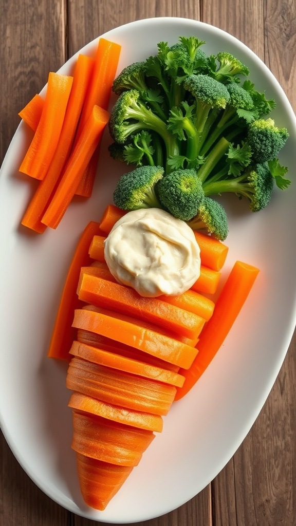 2. Carrot-Shaped Veggie Platters