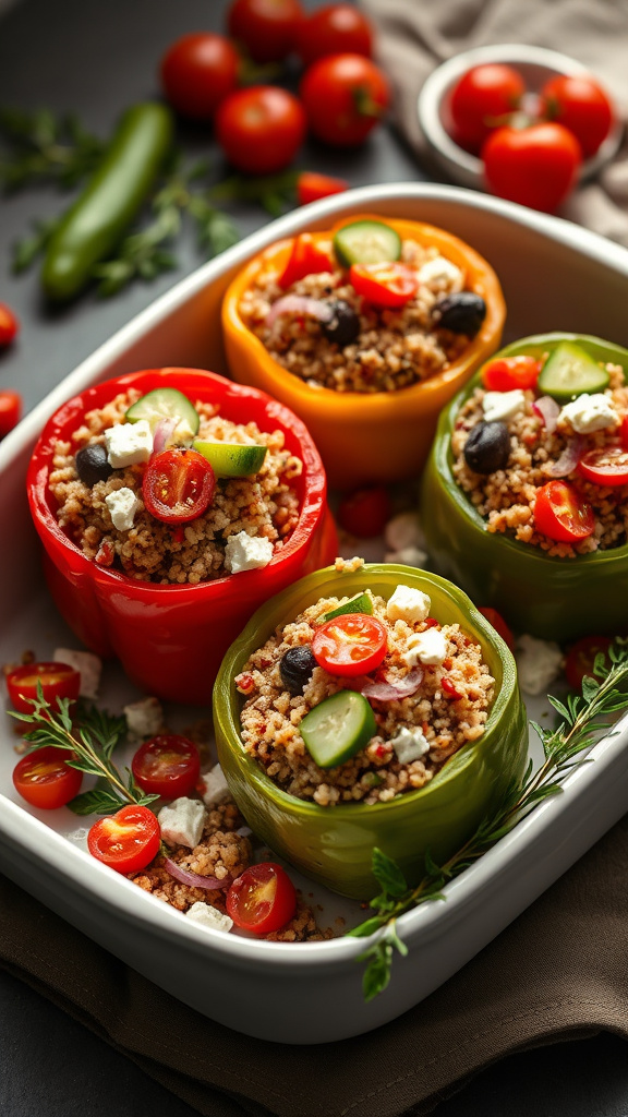 20. Mediterranean Quinoa Stuffed Peppers