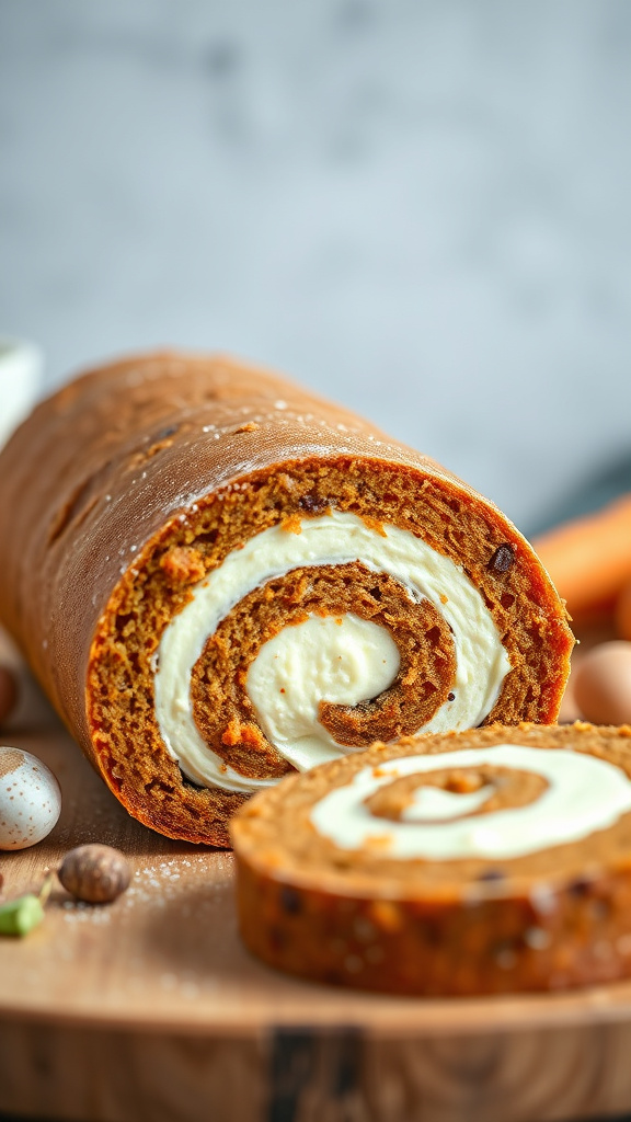 1. Carrot Cake Roll with Cream Cheese