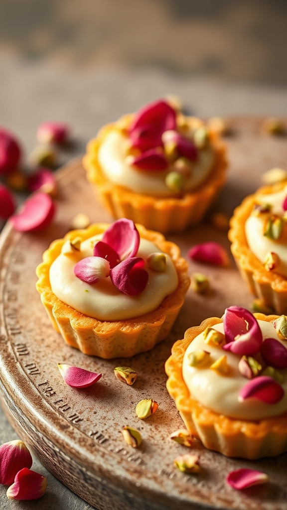 19. Pistachio Rose Mini Tarts