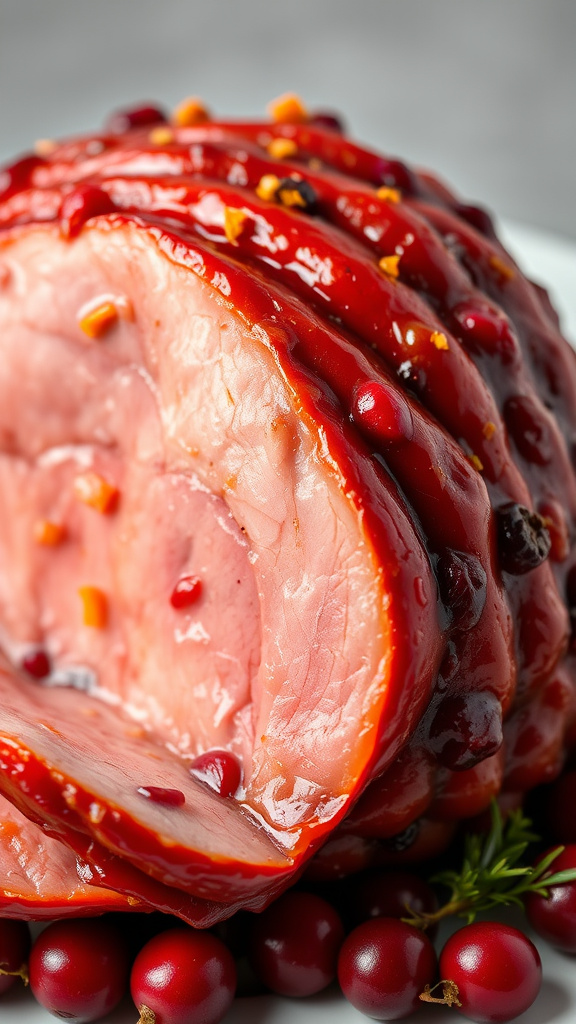 8. Cranberry Orange Glazed Ham