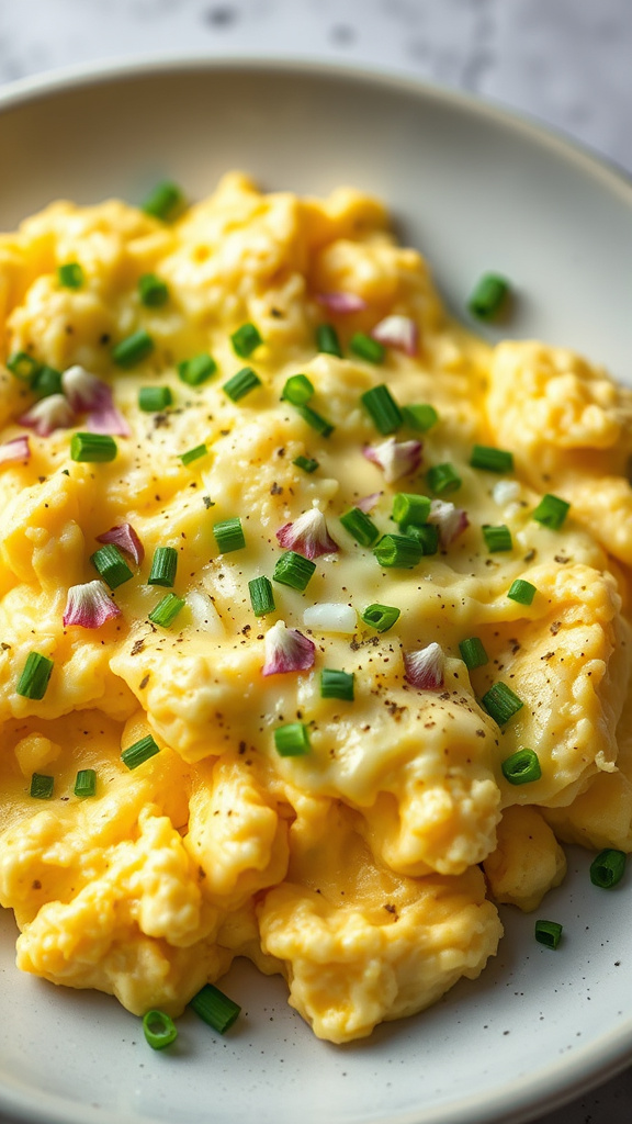 7. Chive Blossom Scrambled Eggs