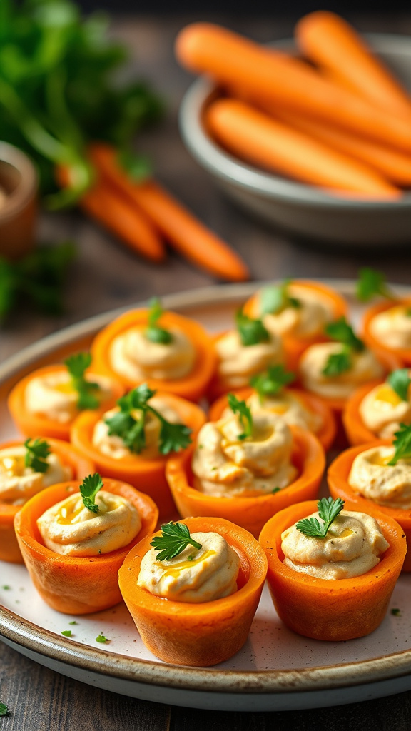 11. Bunny Hummus Carrot Cups