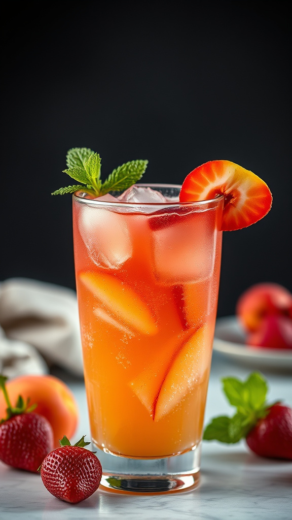 18. Strawberry Peach Fizz