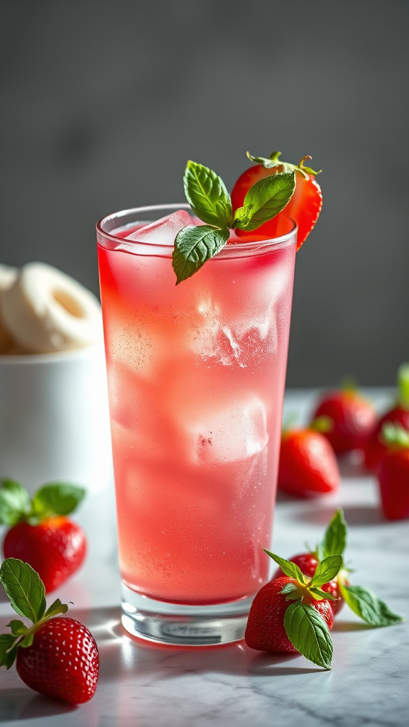 2. Springtime Strawberry Basil Fizz