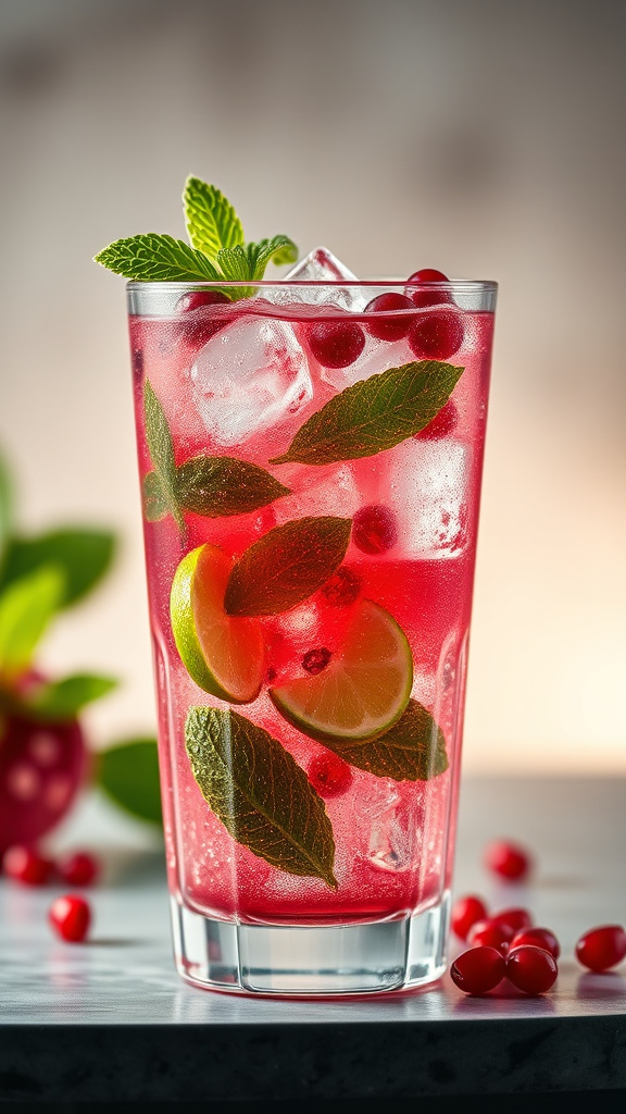 22. Minty Pomegranate Fizz