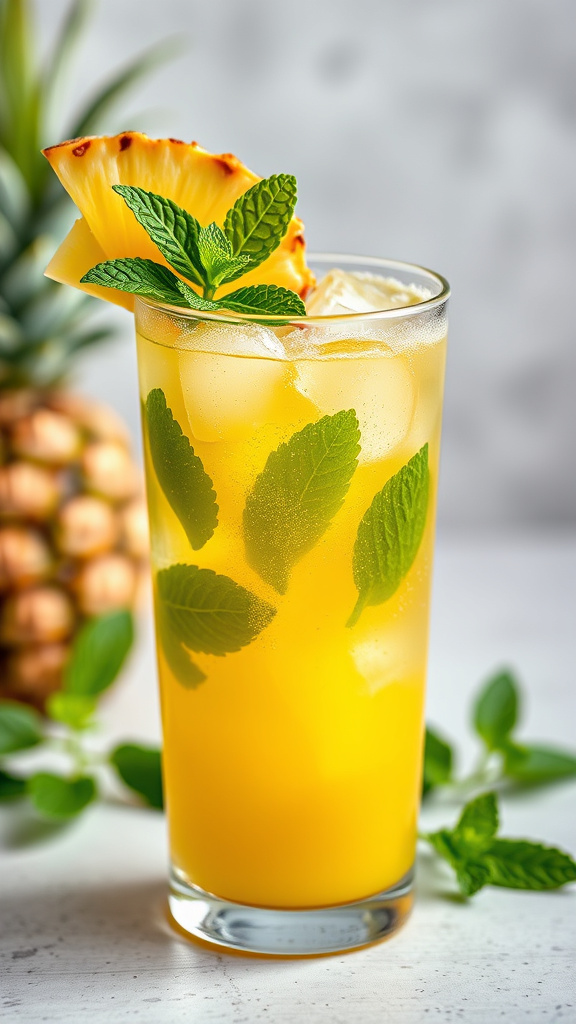 3. Pineapple Mint Mocktail Surprise