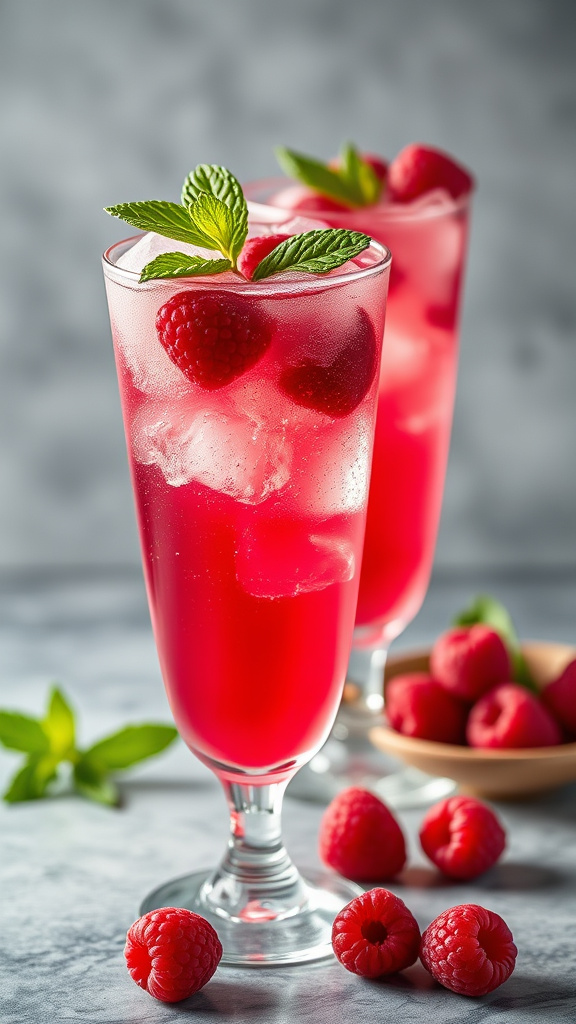 4. Refreshing Raspberry Rosewater Spritz