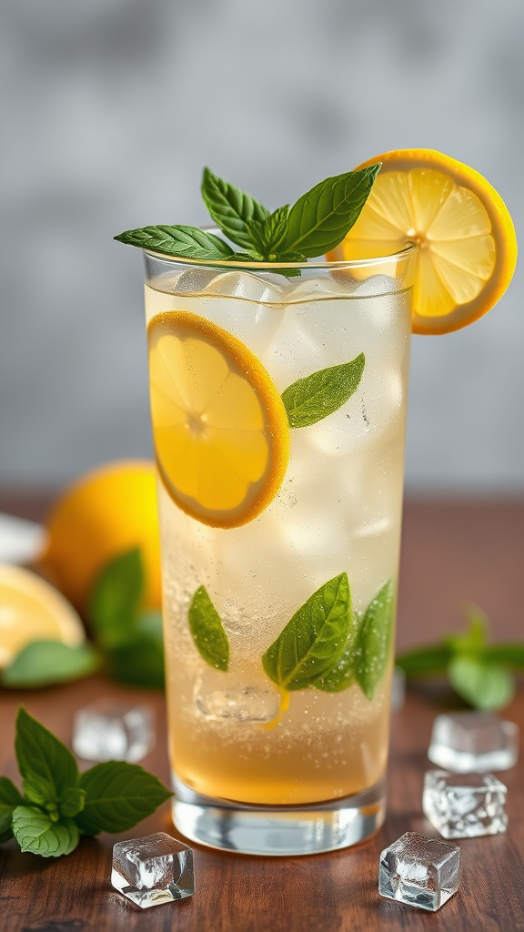 1. Zesty Lemon Basil Sparkler