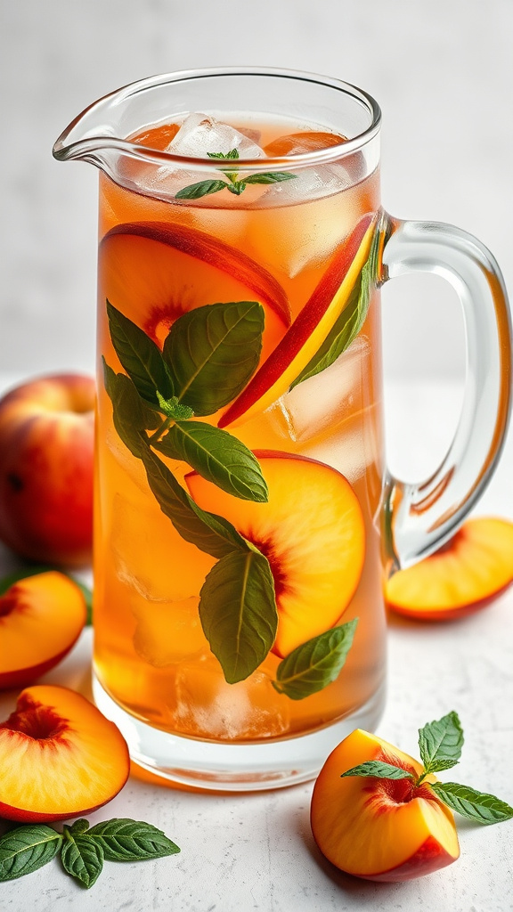 13. Peach Basil Iced Tea