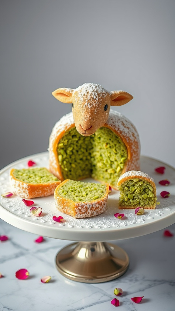 11. Pistachio Lamb Cake with Rose Water