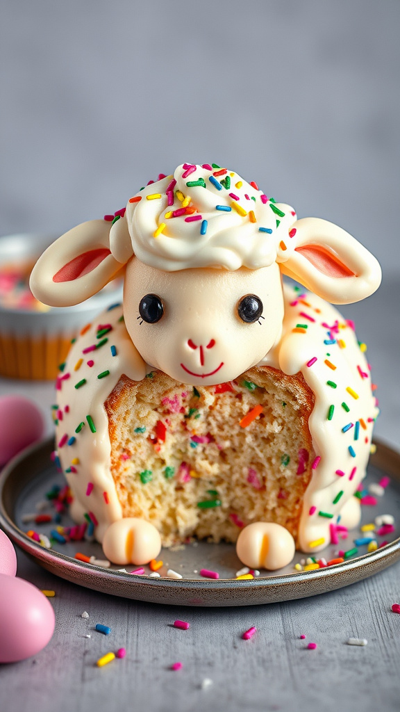 14. Funfetti Easter Lamb Cake