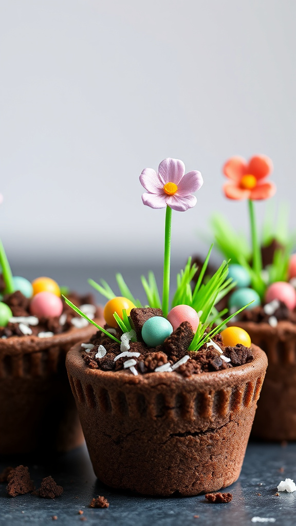 4. Flower Pot Cookie Cups