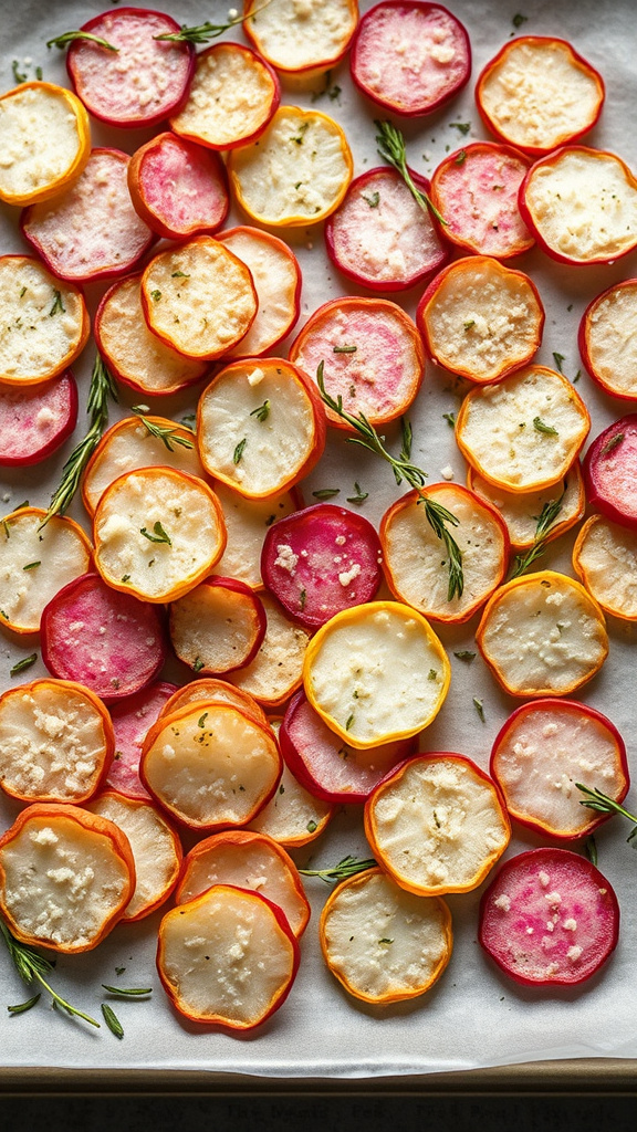 10. Parmesan Herb Radish Chips