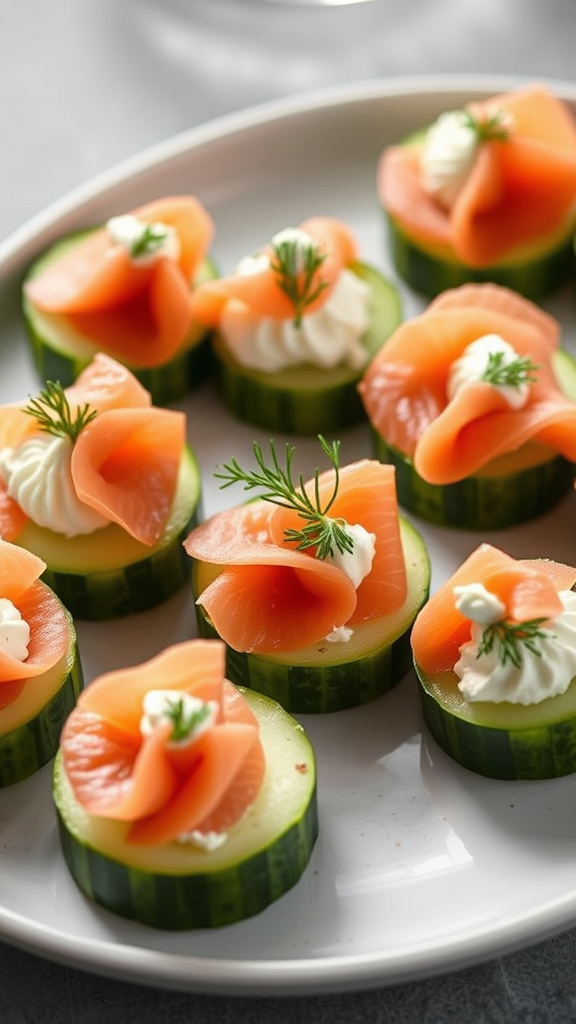 11. Cucumber Salmon Bites