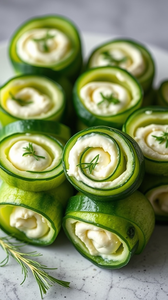 18. Creamy Dill Cucumber Rolls