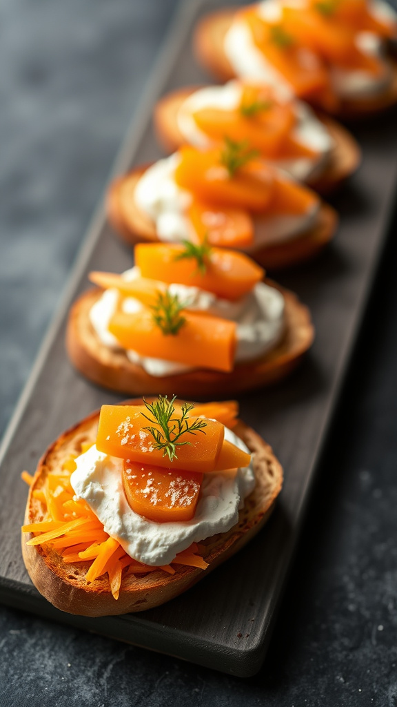 2. Carrot-Shaped Crostini