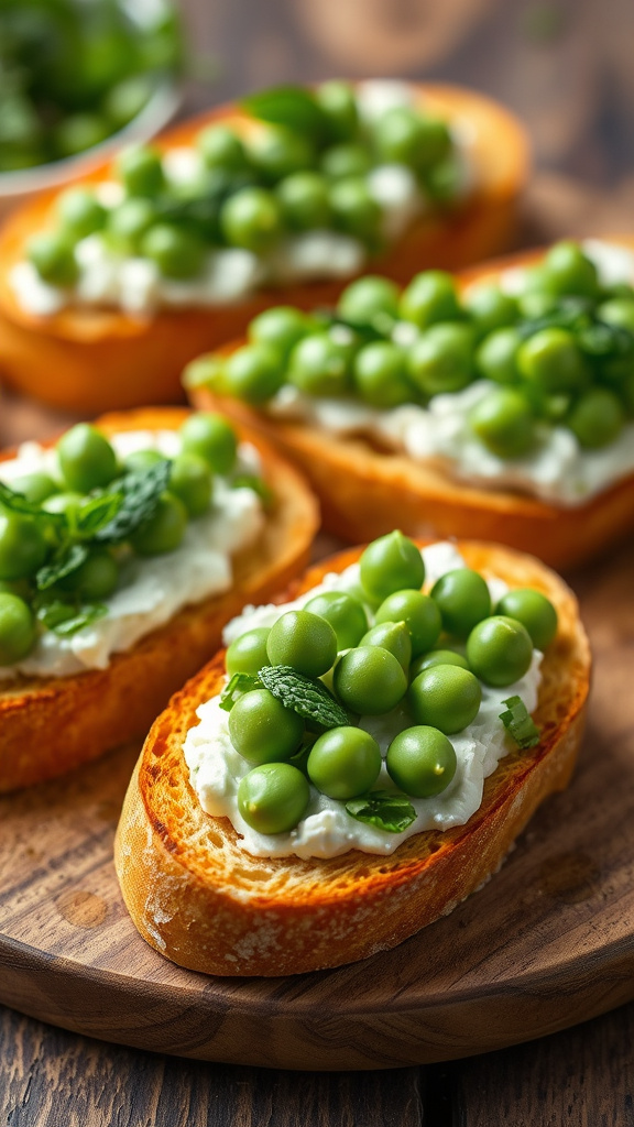 20. Sweet Pea and Mint Crostini