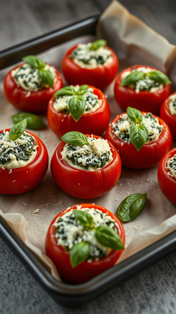 23. Spinach Ricotta Stuffed Tomatoes