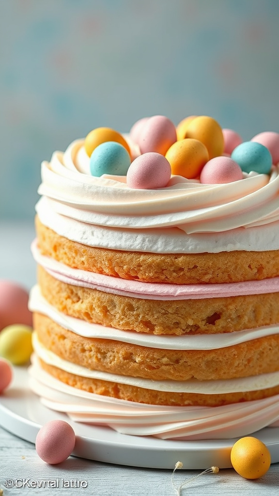 1. Whimsical Pastel Easter Egg Cake