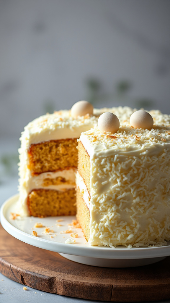 14. Creamy Coconut Egg Cake