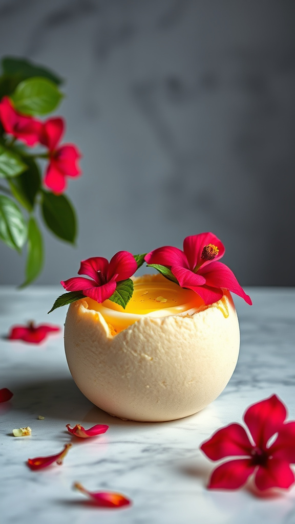 17. Tropical Hibiscus Egg Cake