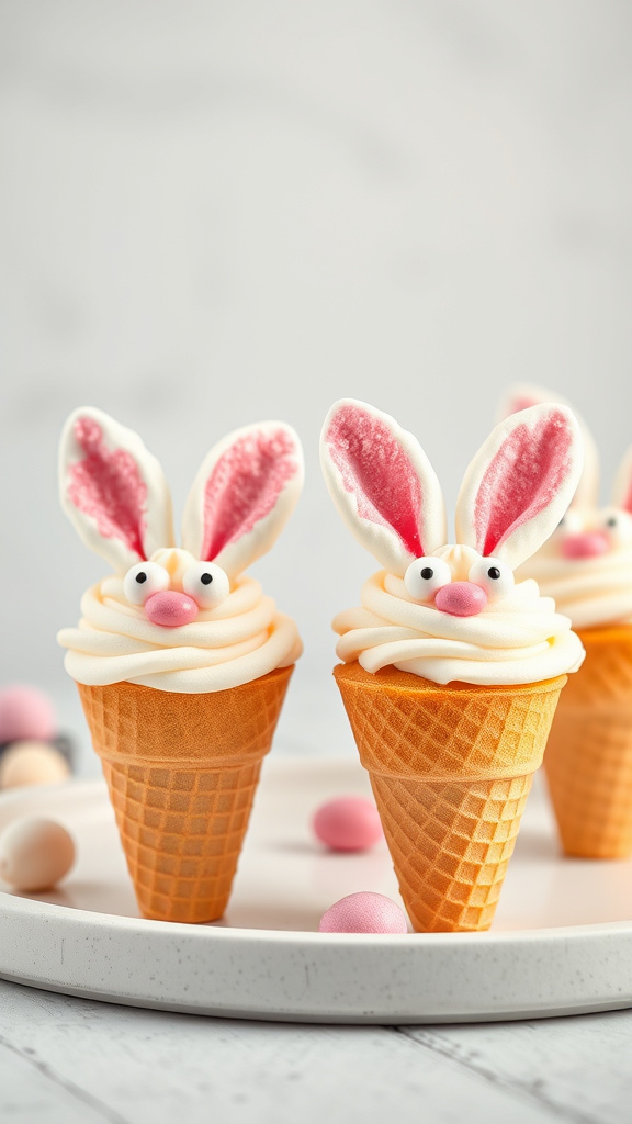 1. Bunny Ear Cupcake Cones