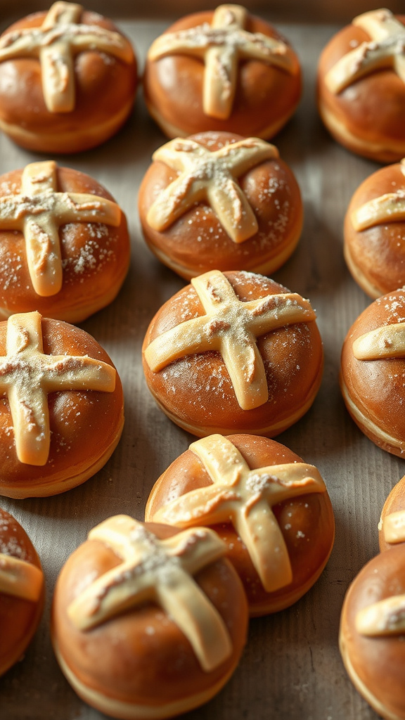 15. Hot Cross Bun Doughnuts