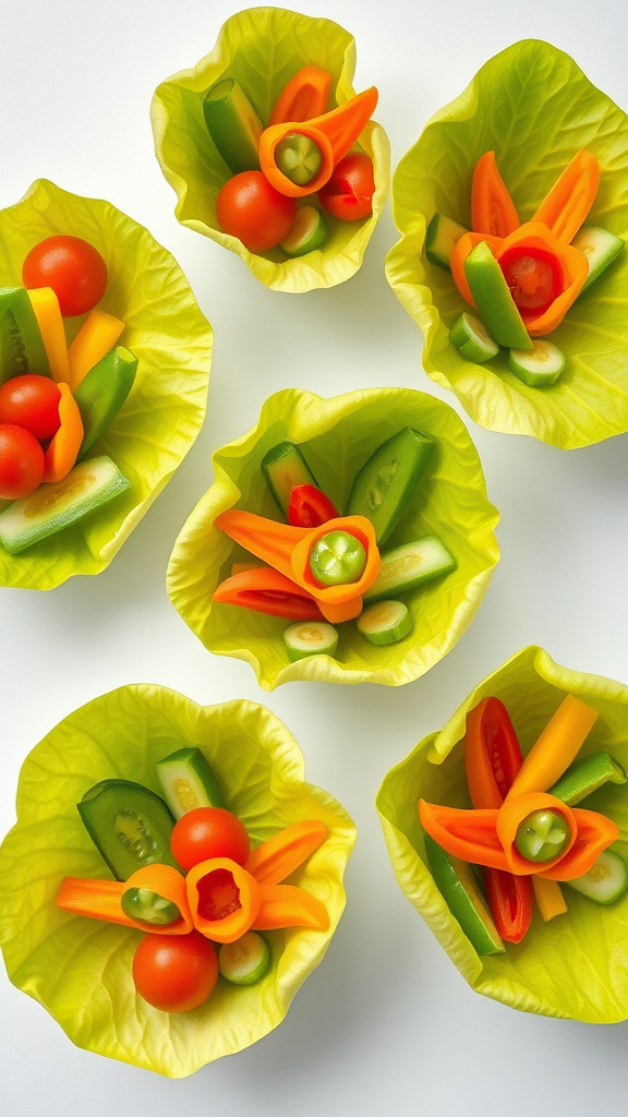 19. Spring Veggie Flower Cups