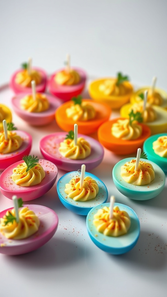 20. Colorful Deviled Egg Boats