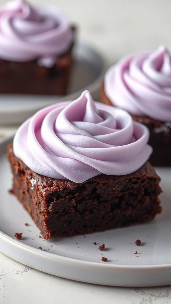 22. Lilac Frosted Brownies