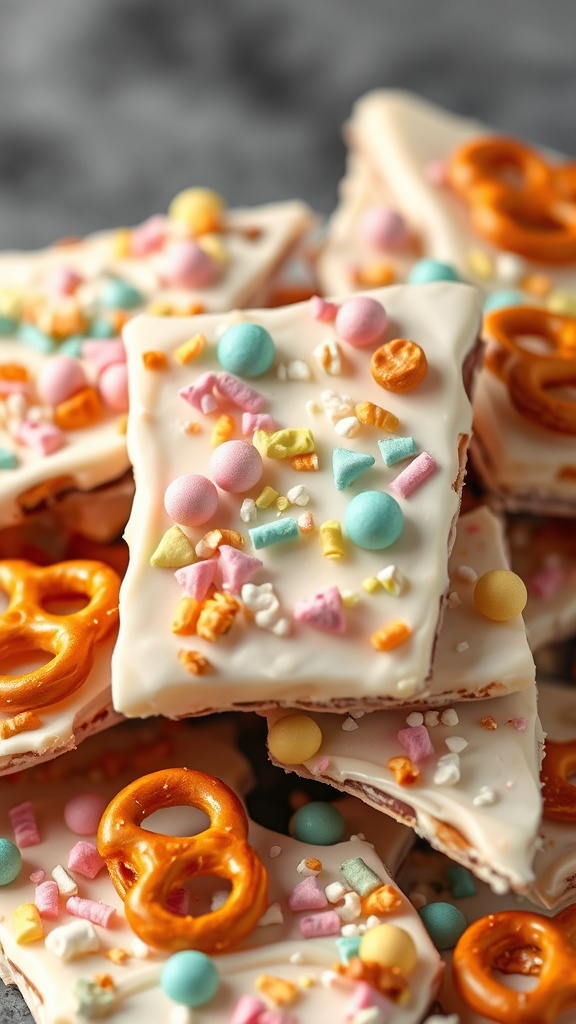 8. Pastel Pretzel Bark