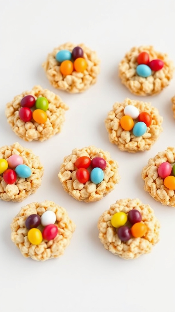 9. Jellybean Rice Krispie Nests