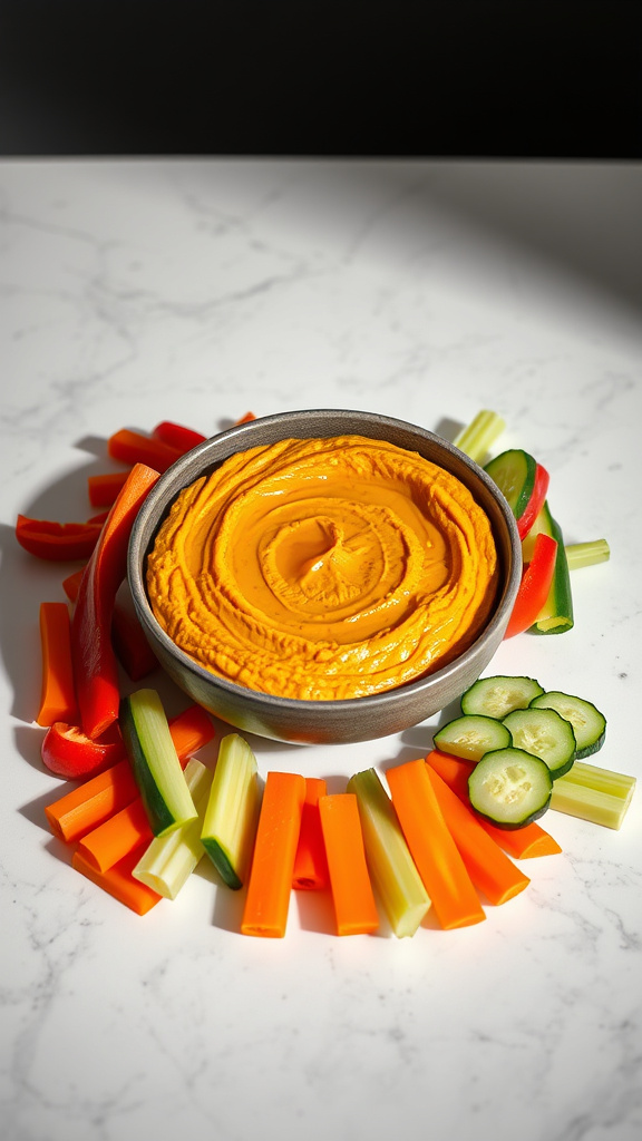 1. Carrot Hummus with Veggie Dippers