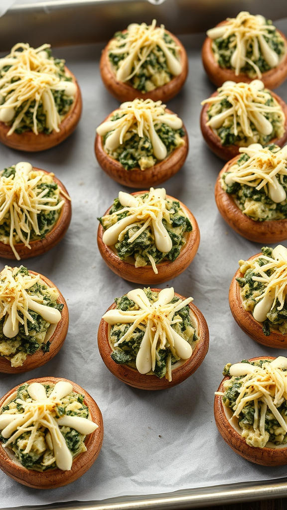 12. Spinach Artichoke Stuffed Mushrooms