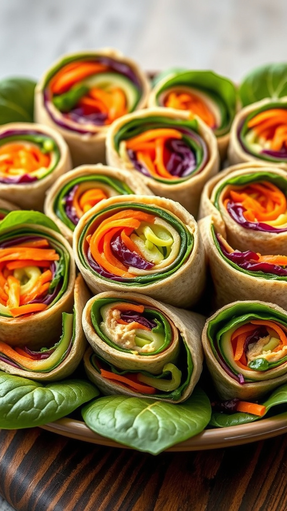 14. Rainbow Veggie Roll-Ups