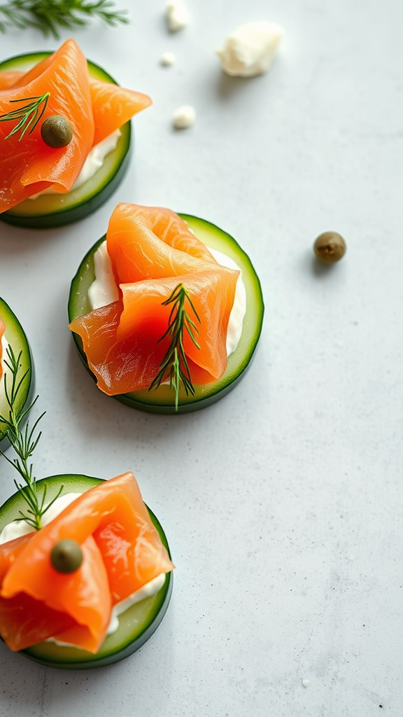 15. Smoked Salmon Cucumber Bites