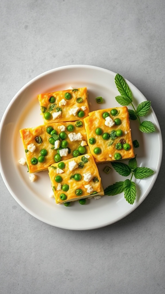 17. Pea and Feta Frittata Squares