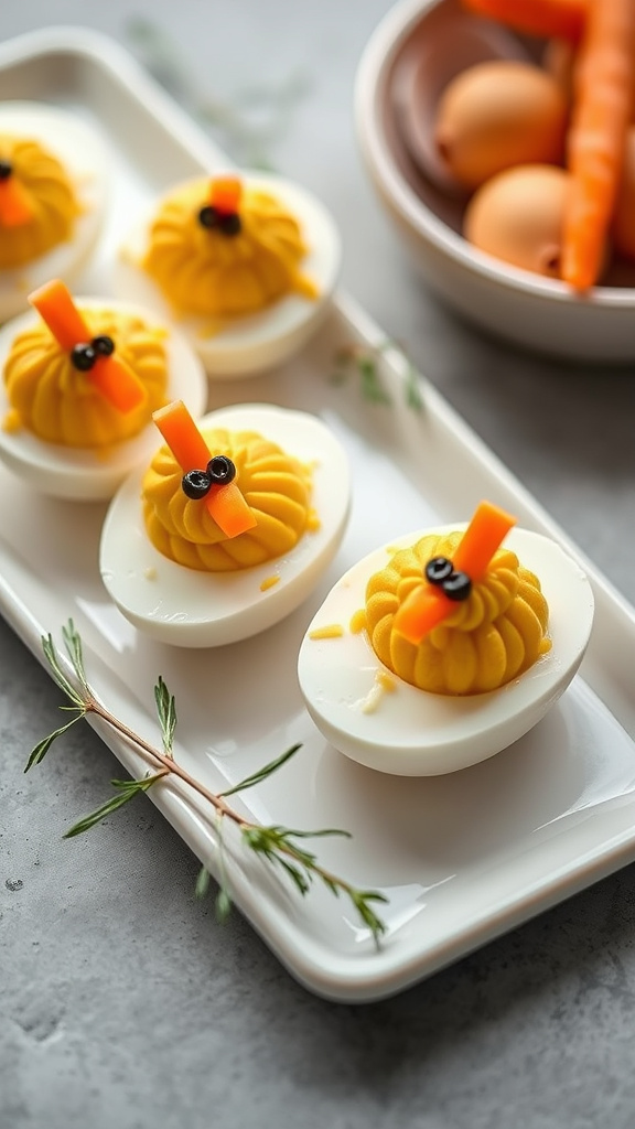 2. Deviled Egg Chicks for Easter