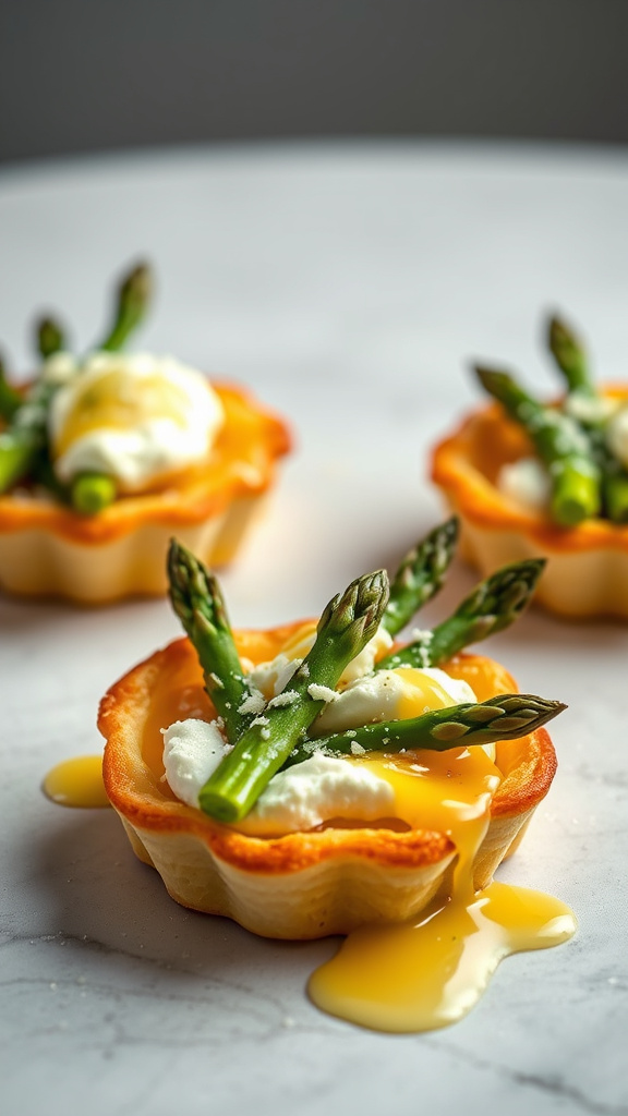 4. Asparagus Tartlets with Lemon Drizzle