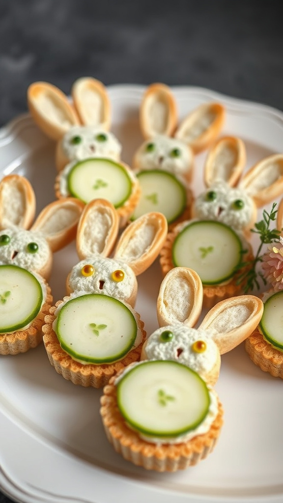 5. Bunny-Shaped Cucumber Tea Sandwiches