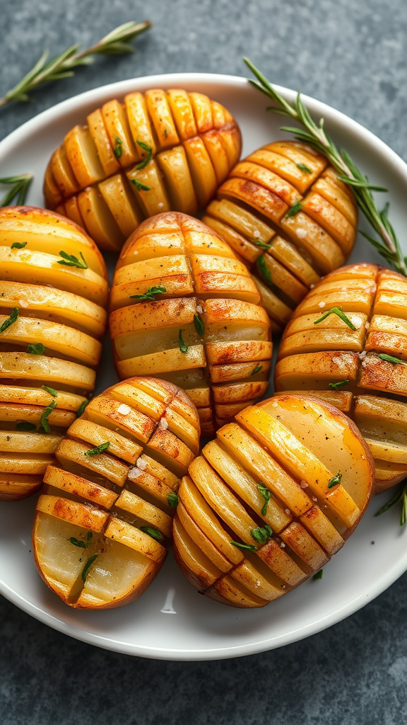 10. Rosemary Garlic Hasselback Potatoes