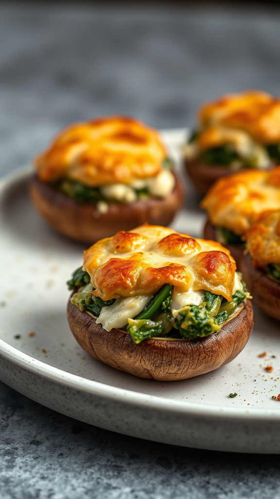 13. Spinach and Artichoke Stuffed Mushrooms