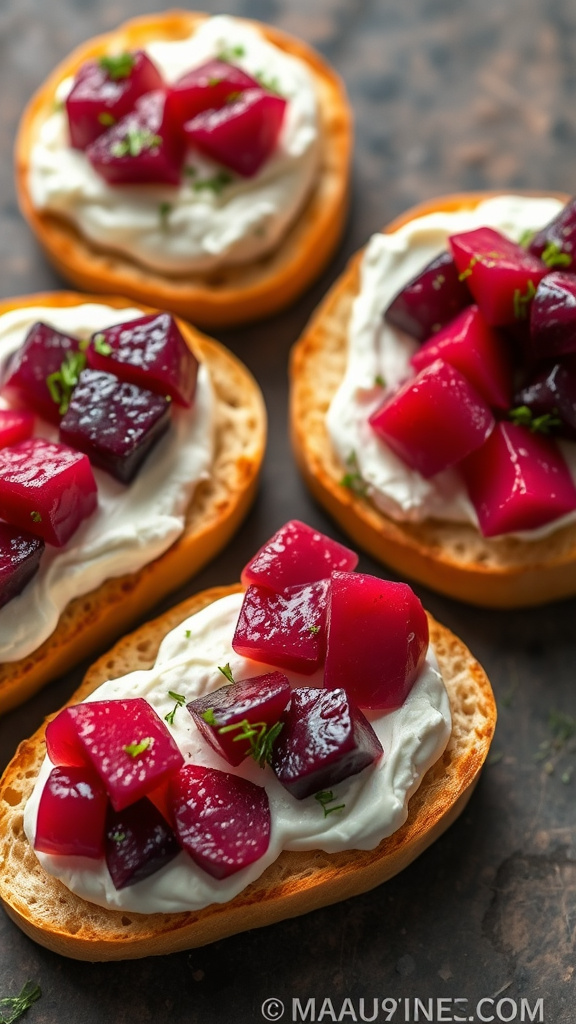 15. Whipped Feta and Beet Crostini