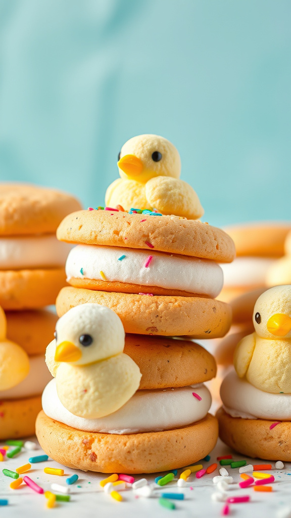 19. Marshmallow Chick Cookie Sandwiches