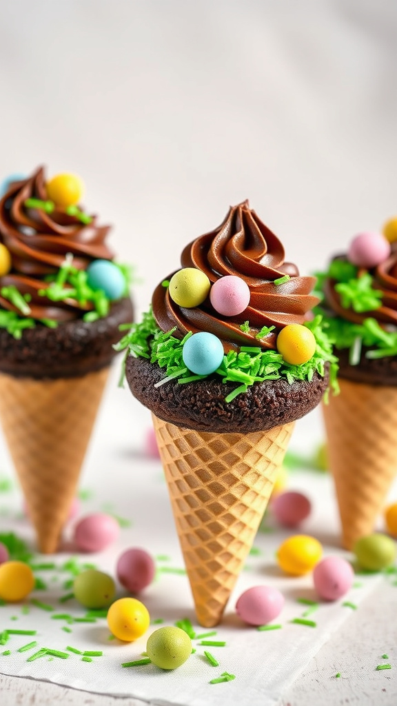 24. Chocolate Nest Cupcake Cones